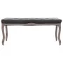 Banco lino y madera maciza gris oscuro 110x38x48 cm de vidaXL, Bancos para recibidores y almacenamiento - Ref: Foro24-245360,...