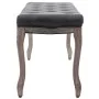 Banco lino y madera maciza gris oscuro 110x38x48 cm de vidaXL, Bancos para recibidores y almacenamiento - Ref: Foro24-245360,...