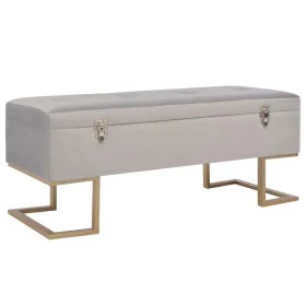 Banco con compartimento 105 cm gris de terciopelo by vidaXL, Benches for halls and storage - Ref: Foro24-247573, Price: 123,7...