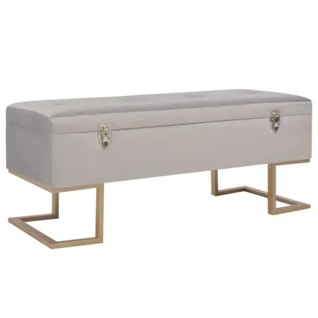 Banco con compartimento 105 cm gris de terciopelo by vidaXL, Benches for halls and storage - Ref: Foro24-247573, Price: 123,7...