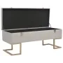 Banco con compartimento 105 cm gris de terciopelo by vidaXL, Benches for halls and storage - Ref: Foro24-247573, Price: 123,7...