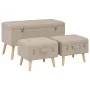 Aufbewahrungshocker 3 Stück beige Stoff von vidaXL, Bänke für Hallen und Lager - Ref: Foro24-247524, Preis: 146,11 €, Rabatt: %