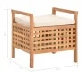Banco de almacenamiento de madera maciza de nogal 49x48x49 cm by vidaXL, Benches for halls and storage - Ref: Foro24-247609, ...