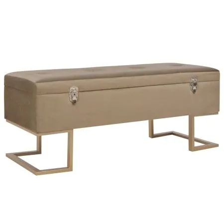 Bank with compartment 105 cm beige velvet by vidaXL, Benches for halls and storage - Ref: Foro24-247574, Price: 139,28 €, Dis...