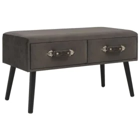 Banco con cajones terciopelo gris 80 cm de vidaXL, Bancos para recibidores y almacenamiento - Ref: Foro24-277080, Precio: 74,...