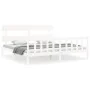 White solid wood bed frame with headboard 200x200 cm by vidaXL, Beds and slatted bases - Ref: Foro24-3193292, Price: 151,12 €...