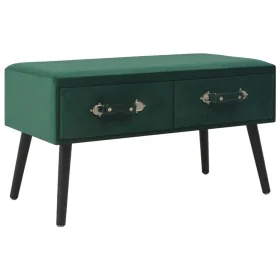 Banco con cajones terciopelo verde 80 cm de vidaXL, Bancos para recibidores y almacenamiento - Ref: Foro24-277081, Precio: 91...