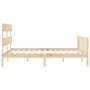 Bed frame with solid wood headboard 160x200 cm by vidaXL, Beds and slatted bases - Ref: Foro24-3193281, Price: 124,93 €, Disc...