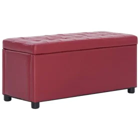 Otomana de almacenaje cuero sintético color vino tinto 87,5 cm by vidaXL, Benches for halls and storage - Ref: Foro24-281374,...