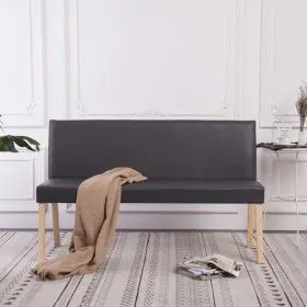 Synthetic leather bench 139.5 cm gray by vidaXL, Benches for halls and storage - Ref: Foro24-281332, Price: 187,78 €, Discoun...