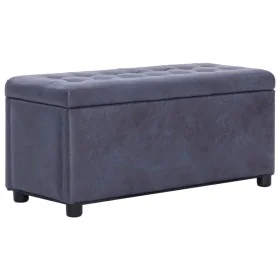 Otomana de almacenaje de piel sintética de ante gris 87,5 cm by vidaXL, Benches for halls and storage - Ref: Foro24-281376, P...