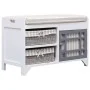 Banco de recibidor de madera de Paulownia blanco 70x33,5x45 cm de vidaXL, Bancos para recibidores y almacenamiento - Ref: For...