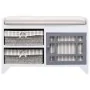 Banco de recibidor de madera de Paulownia blanco 70x33,5x45 cm de vidaXL, Bancos para recibidores y almacenamiento - Ref: For...