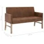Brown 140 cm artificial suede armrest bench by vidaXL, Benches for halls and storage - Ref: Foro24-281338, Price: 245,98 €, D...