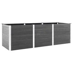 Arriate de jardín WPC gris 300x50x91 cm de vidaXL, Maceteros y jardineras - Ref: Foro24-318100, Precio: 567,30 €, Descuento: %