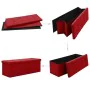 Banco de almacenamiento plegable lino sintético rojo vino tinto by vidaXL, Benches for halls and storage - Ref: Foro24-338796...