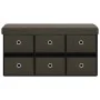 Banco de almacenaje plegable lino sintético marrón 76x38x38 cm de vidaXL, Bancos para recibidores y almacenamiento - Ref: For...