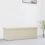 Cream White Faux Linen Folding Storage Bench by vidaXL, Benches for halls and storage - Ref: Foro24-338792, Price: 60,34 €, D...