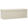 Cream White Faux Linen Folding Storage Bench by vidaXL, Benches for halls and storage - Ref: Foro24-338792, Price: 60,34 €, D...