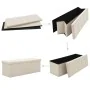 Cream White Faux Linen Folding Storage Bench by vidaXL, Benches for halls and storage - Ref: Foro24-338792, Price: 60,34 €, D...