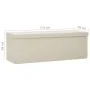 Cream White Faux Linen Folding Storage Bench by vidaXL, Benches for halls and storage - Ref: Foro24-338792, Price: 60,34 €, D...