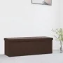 Folding brown PVC storage bench by vidaXL, Benches for halls and storage - Ref: Foro24-338798, Price: 59,51 €, Discount: %