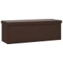 Banco con almacenaje plegable marrón PVC de vidaXL, Bancos para recibidores y almacenamiento - Ref: Foro24-338798, Precio: 59...