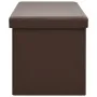 Banco con almacenaje plegable marrón PVC de vidaXL, Bancos para recibidores y almacenamiento - Ref: Foro24-338798, Precio: 59...