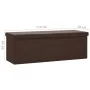 Banco con almacenaje plegable marrón PVC de vidaXL, Bancos para recibidores y almacenamiento - Ref: Foro24-338798, Precio: 59...