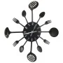 Reloj de pared diseño cuchara y tenedor negro 40 cm aluminio de vidaXL, Relojes de pared - Ref: Foro24-325163, Precio: 30,58 ...