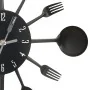 Reloj de pared diseño cuchara y tenedor negro 40 cm aluminio de vidaXL, Relojes de pared - Ref: Foro24-325163, Precio: 30,58 ...