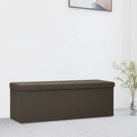 Banco de almacenamiento plegable lino sintético marrón oscuro by vidaXL, Benches for halls and storage - Ref: Foro24-338794, ...