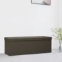 Banco de almacenamiento plegable lino sintético marrón oscuro by vidaXL, Benches for halls and storage - Ref: Foro24-338794, ...