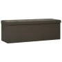 Banco de almacenamiento plegable lino sintético marrón oscuro by vidaXL, Benches for halls and storage - Ref: Foro24-338794, ...