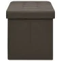 Banco de almacenamiento plegable lino sintético marrón oscuro by vidaXL, Benches for halls and storage - Ref: Foro24-338794, ...