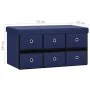 Folding storage bench in blue synthetic linen 76x38x38 cm by vidaXL, Benches for halls and storage - Ref: Foro24-338815, Pric...