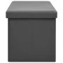 Banco con almacenaje plegable gris PVC de vidaXL, Bancos para recibidores y almacenamiento - Ref: Foro24-338799, Precio: 59,9...