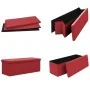 Banco con almacenaje plegable rojo vino tinto PVC de vidaXL, Bancos para recibidores y almacenamiento - Ref: Foro24-338800, P...
