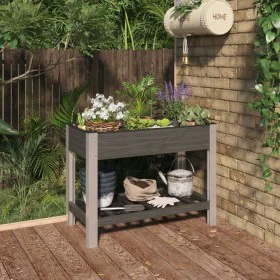 Arriate de jardín con estante WPC gris 100x50x75 cm de vidaXL, Maceteros y jardineras - Ref: Foro24-362569, Precio: 111,99 €,...
