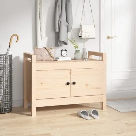 Flurbank aus massivem Kiefernholz, 80 x 40 x 60 cm von vidaXL, Bänke für Hallen und Lager - Ref: Foro24-821779, Preis: 81,52 ...