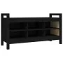 Banco de recibidor madera maciza de pino negro 110x40x60 cm de vidaXL, Bancos para recibidores y almacenamiento - Ref: Foro24...