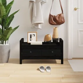 Solid black pine wood entryway bench 80x40x43 cm by vidaXL, Benches for halls and storage - Ref: Foro24-821788, Price: 96,34 ...
