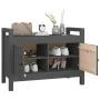 Banco de recibidor madera maciza de pino gris 80x40x60 cm de vidaXL, Bancos para recibidores y almacenamiento - Ref: Foro24-8...