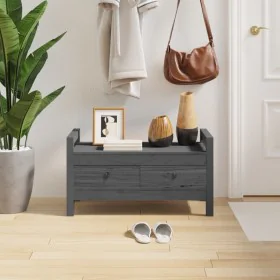 Hall bench solid gray pine wood 80x40x43 cm by vidaXL, Benches for halls and storage - Ref: Foro24-821786, Price: 89,71 €, Di...