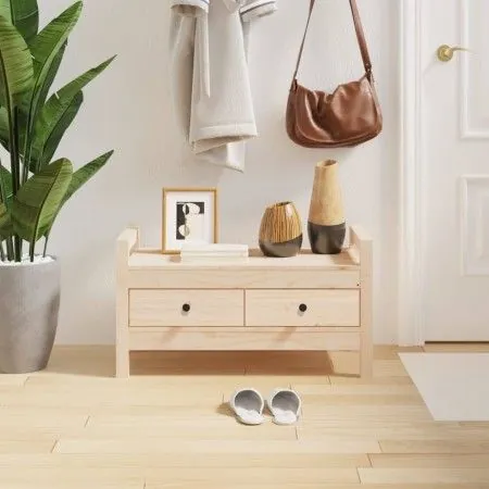 Solid pine wood hall bench 80x40x43 cm by vidaXL, Benches for halls and storage - Ref: Foro24-821784, Price: 66,24 €, Discoun...