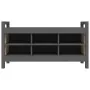 Banco de recibidor madera maciza de pino gris 110x40x60 cm de vidaXL, Bancos para recibidores y almacenamiento - Ref: Foro24-...