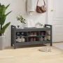 Banco de recibidor madera maciza de pino gris 110x40x60 cm de vidaXL, Bancos para recibidores y almacenamiento - Ref: Foro24-...