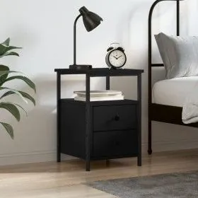 Mesita de noche madera de ingeniería negro 34x35,5x50 cm de vidaXL, Mesitas de noche - Ref: Foro24-826013, Precio: 46,42 €, D...