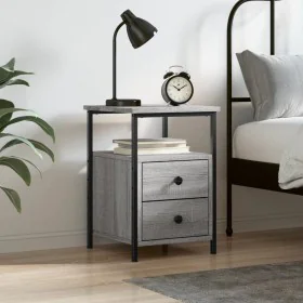 Mesita de noche madera de ingeniería gris Sonoma 34x35,5x50 cm de vidaXL, Mesitas de noche - Ref: Foro24-826019, Precio: 47,3...