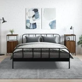 Mesitas noche 2 uds madera ingeniería marrón roble 41x31x80 cm de vidaXL, Mesitas de noche - Ref: Foro24-825932, Precio: 67,6...